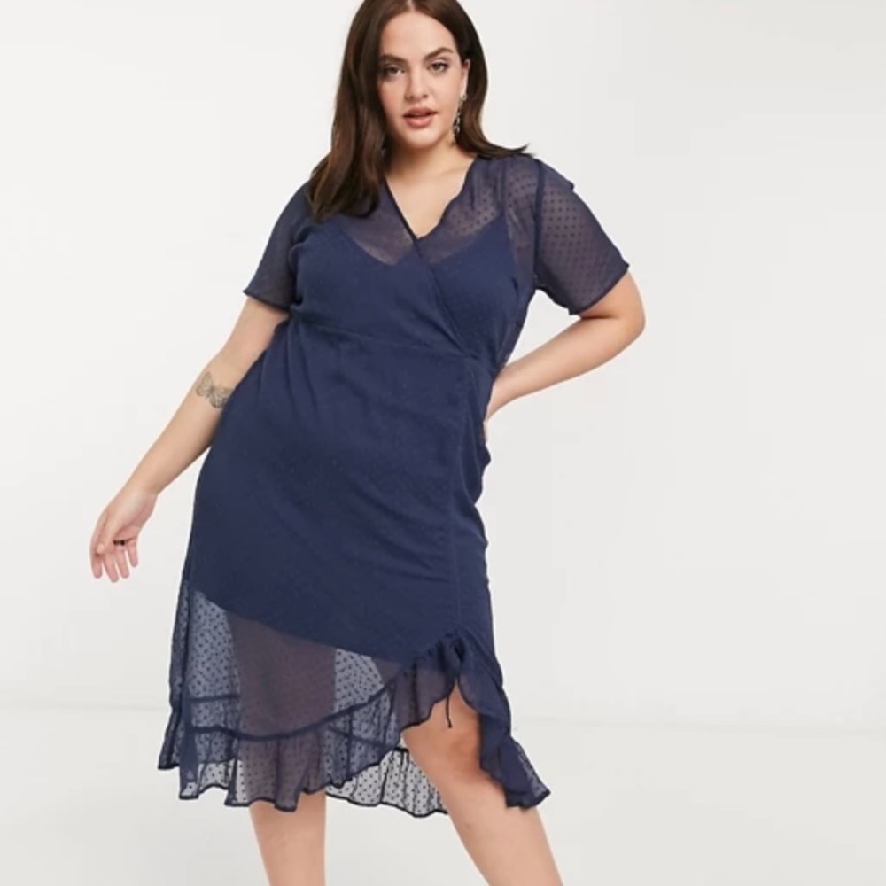 ASOS NWT blue wrap dress